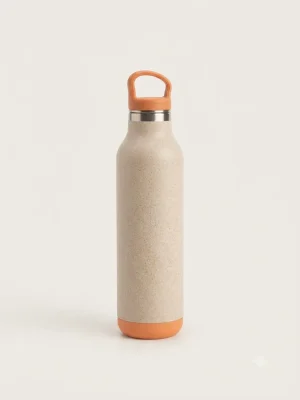 Insulated Flask with Orange Lid for Everyday Use