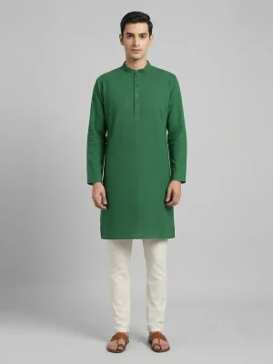 Premium Cotton Punjabi for Men | Comfortable Traditional Wear for Everyday and Casual Occasions - Green