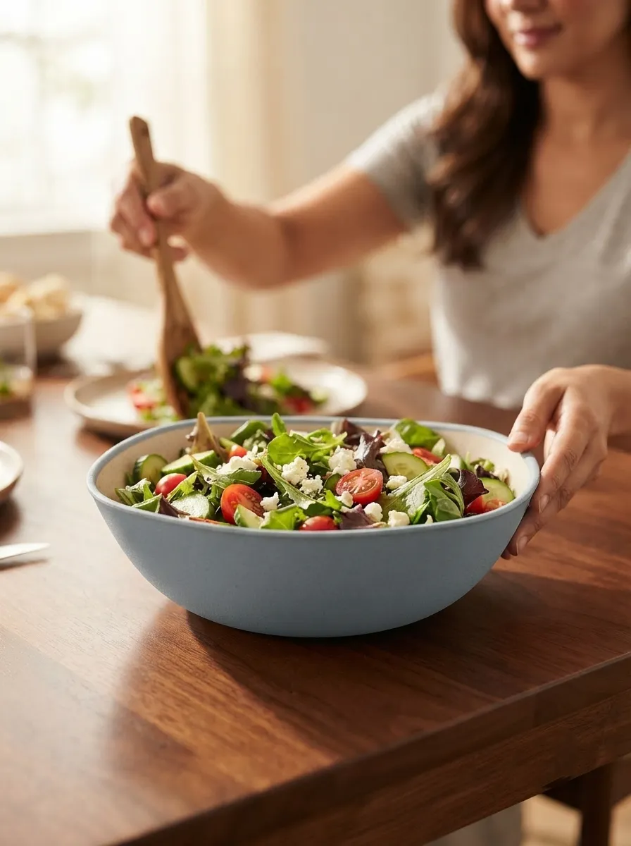 Eco-Friendly Blue Round Serving Bowl - Image 3