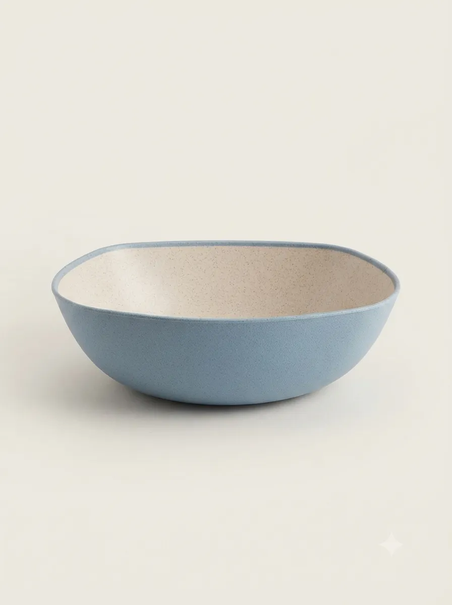 Eco-Friendly Blue Round Serving Bowl