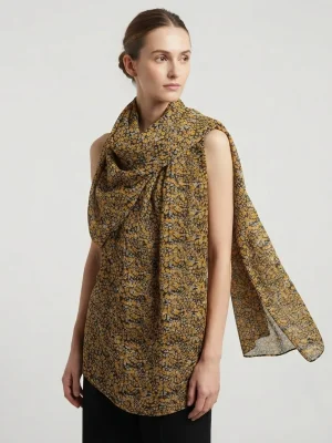 Premium Pure Rayon Scarf for Women | Soft and Lightweight Everyday Fashion Accessory - Dark Floral Print