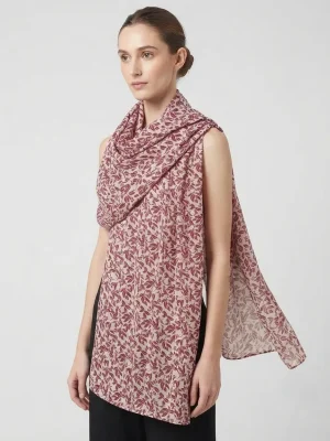 Premium Pure Rayon Scarf for Women | Soft and Lightweight Everyday Fashion Accessory - Burgundy Floral