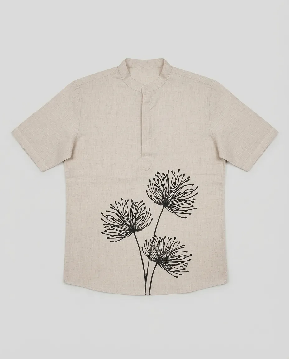 Men's Solid Regular Fit Casual Shirt with Spread Collar and Half Sleeves, Designed with a Clean Button Placket and Everyday Versatile Construction - 3 Strand Flower - Image 2