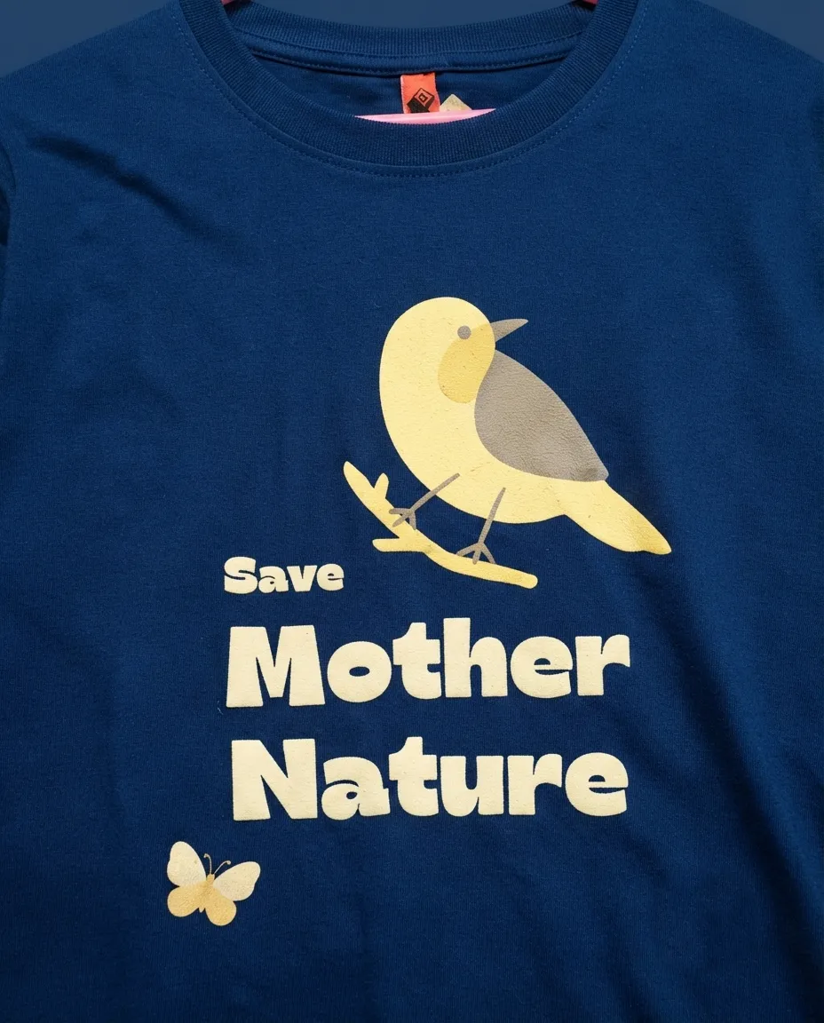 Graphic printed men's T-shirt, short sleeves, finished with a clean regular fit. - Ocean Blue - Mother Nature - Image 3