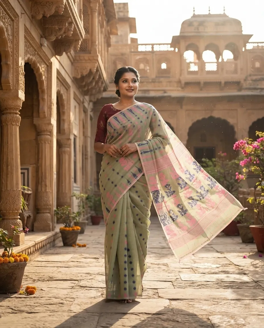 Cotton Saree with Comfortable Draping and Traditional Everyday Styling for Casual Wear and Regular Occasions - Image 2