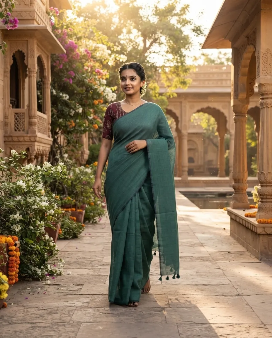 Handloom Saree with Traditional Weave Character for Comfortable Draping, Everyday Wear and Cultural Occasions - Image 2