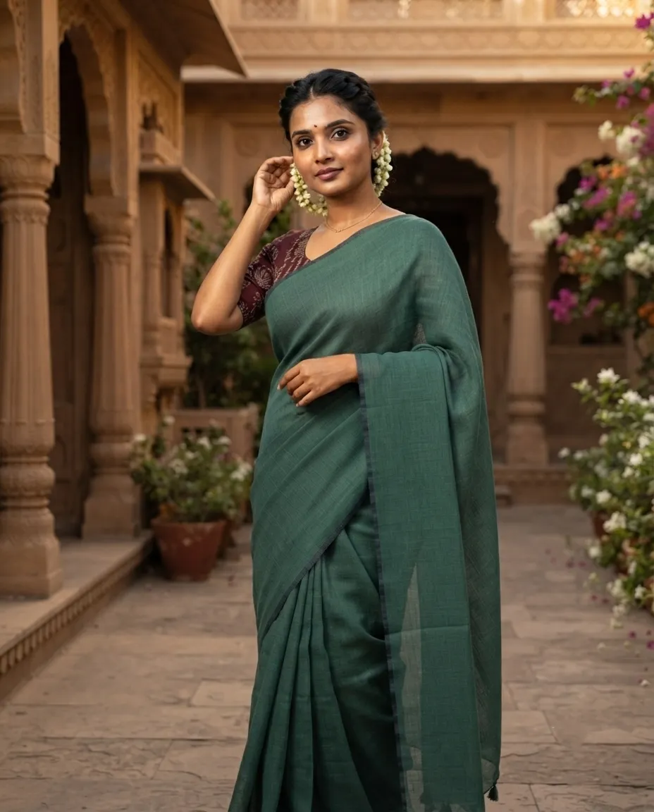 Handloom Saree with Traditional Weave Character for Comfortable Draping, Everyday Wear and Cultural Occasions - Image 3