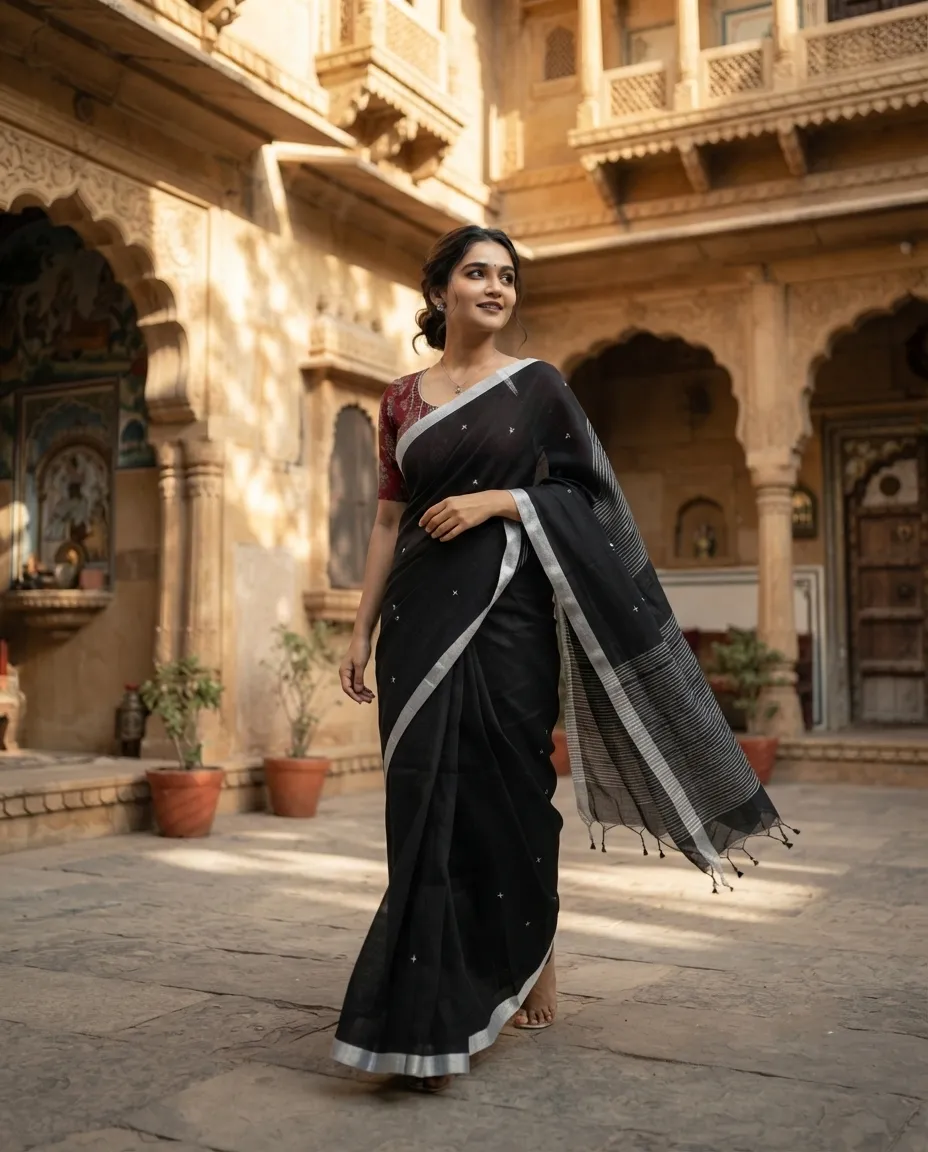 Handloom Saree with Traditional Weave Character and Comfortable Draping for Cultural Events, Regular Wear and Family Gatherings - Image 2