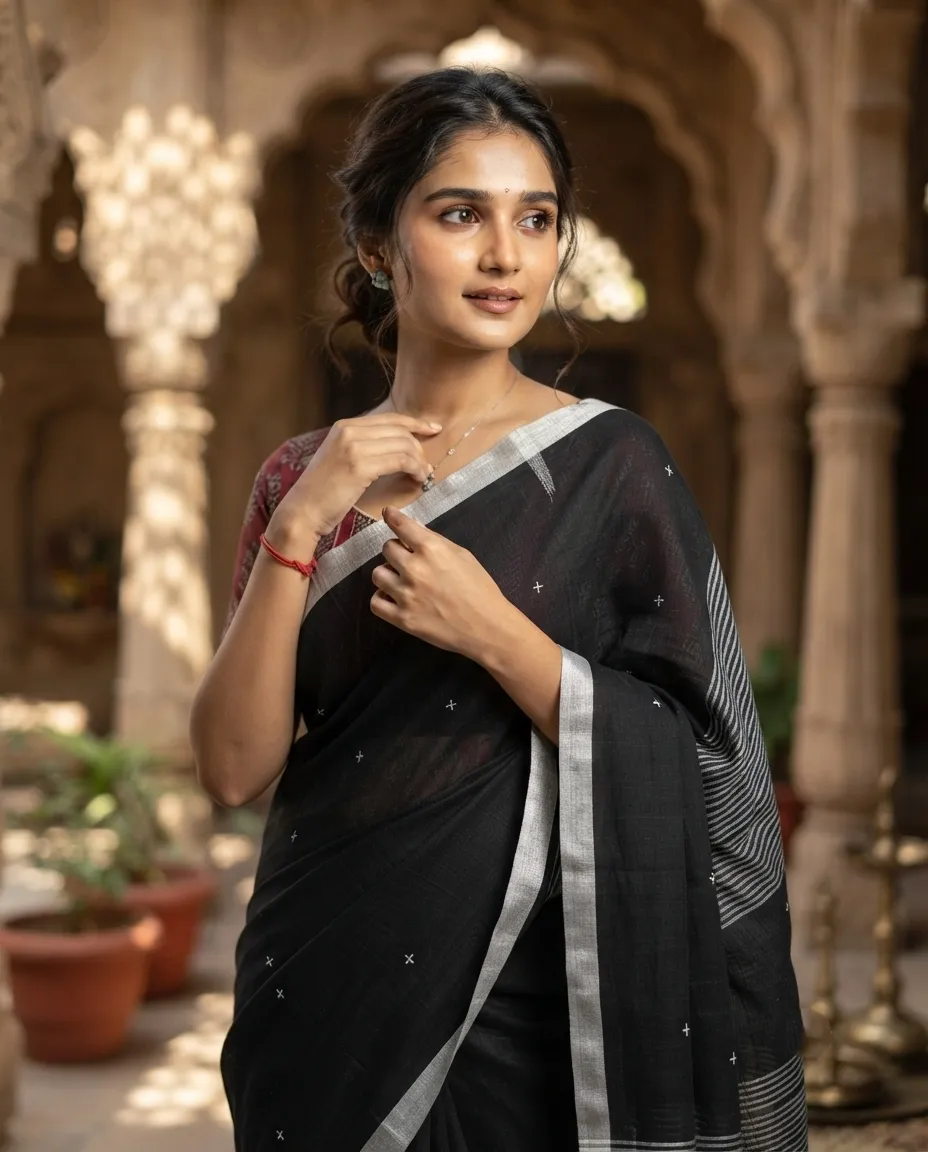 Handloom Saree with Traditional Weave Character and Comfortable Draping for Cultural Events, Regular Wear and Family Gatherings - Image 3