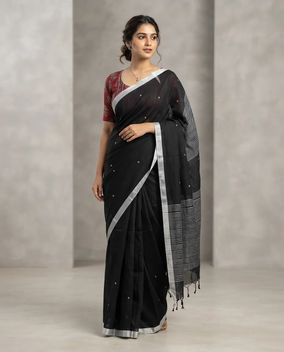 Handloom Saree with Traditional Weave Character and Comfortable Draping for Cultural Events, Regular Wear and Family Gatherings