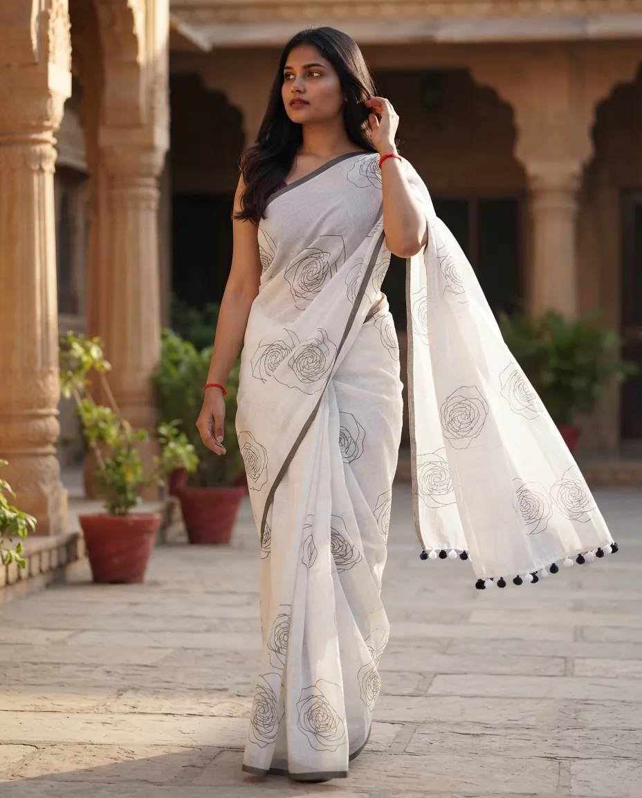 Pure Cotton Saree with Comfortable Draping and Traditional Styling for Everyday Wear, Casual Gatherings and Regular Use - Image 3