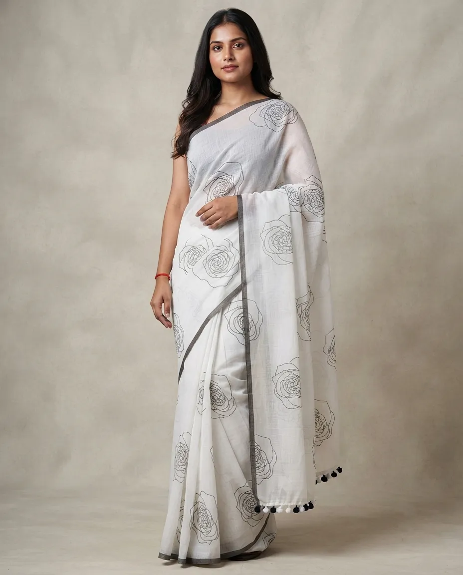 Pure Cotton Saree with Comfortable Draping and Traditional Styling for Everyday Wear, Casual Gatherings and Regular Use