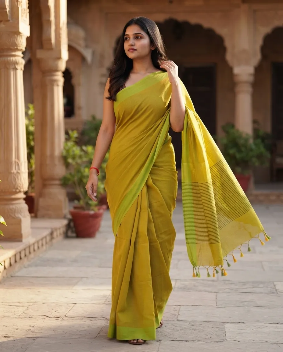 Handloom Saree with Traditional Weave Character and Comfortable Draping for Cultural Events, Family Functions and Occasion Wear - Image 3