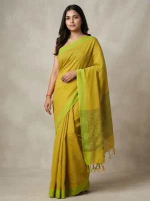 Handloom Saree with Traditional Weave Character and Comfortable Draping for Cultural Events, Family Functions and Occasion Wear