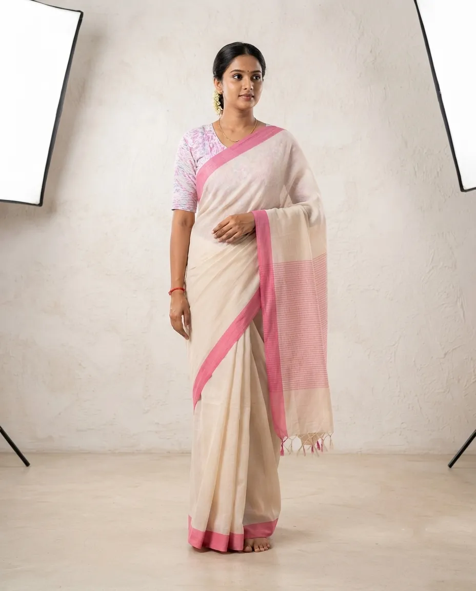Pure Cotton Saree with Comfortable Draping and Traditional Styling for Everyday Wear, Casual Gatherings and Family Occasions