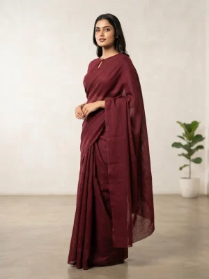 Handloom Saree with Traditional Weave Character and Comfortable Draping for Everyday Traditional Wear and Cultural Occasions