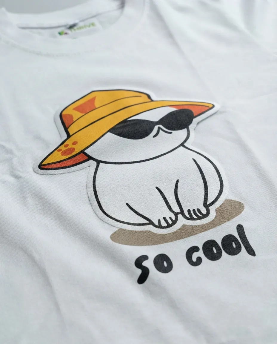 Women's Graphic Printed T-Shirt, Short Sleeves with Artwork, Featuring a Regular Fit for Casual Everyday Wear, Pure cotton material - White - So Cool - Image 3