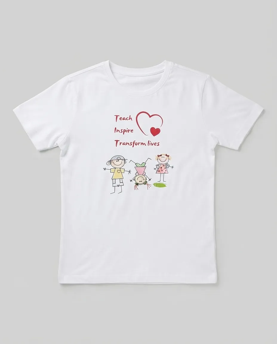 Women's Graphic Printed T-Shirt, Short Sleeves with Artwork, Featuring a Regular Fit for Casual Everyday Wear, Pure cotton material - White - Teach & Inspire - Image 2